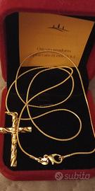 Collana Unisex 60cm  Argento Placcato Oro18kt 