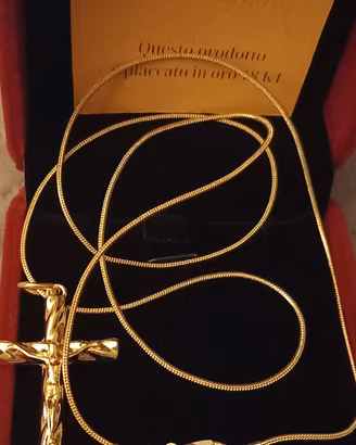 Collana Unisex 60cm  Argento Placcato Oro18kt 