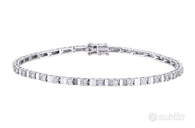 BRACCIALE TENNIS ORO 18kt. CON DIAMANTI ALTERNATI