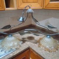 lampadario bilanciere ferro battuto 