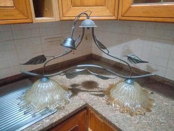 lampadario bilanciere ferro battuto 