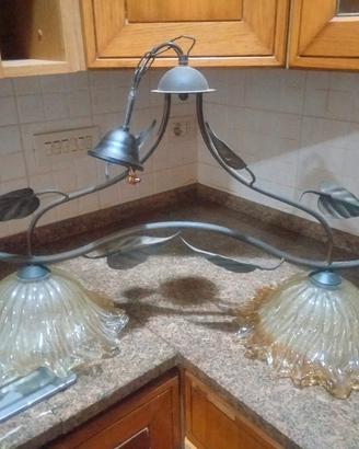 lampadario bilanciere ferro battuto 