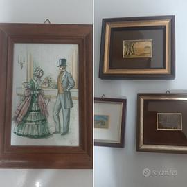 Quadretti dipinti a mano su foglia d'oro