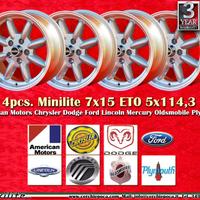 4 pz. cerchi Minilite 7x15 PCD 5x114.3 Ford Chrysl