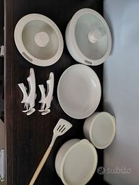 set pentole con manici intercambiabili 