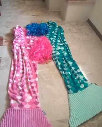 Plaid Coperta Sirena – Due Modelli con Parrucche C
