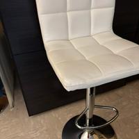 Sgabello girevole ecopelle bianco