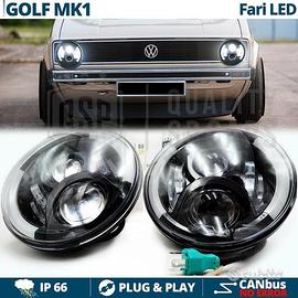 Coppia FARI LED Anteriori PER VW GOLF 1 Angel Eyes