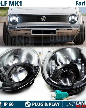 Coppia FARI LED Anteriori PER VW GOLF 1 Angel Eyes