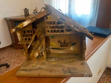 Presepio anni '70 - due stalle e animali vari