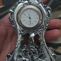 OROLOGIO DA TAVOLO BAROCCO IN ARGENTO - GUERRINI