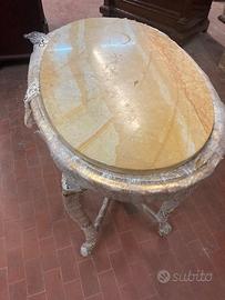 CONSOLLE DORATA E MARMO GIALLO