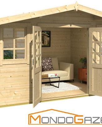 Casa casetta legno giardino 40mm gazebo 340x410 cm