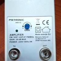 AMPLIFICATORI TV METRONIC - CAVI - SPINOTTI Nuovi