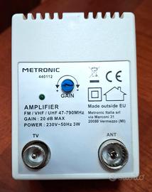 AMPLIFICATORI TV METRONIC - CAVI - SPINOTTI Nuovi
