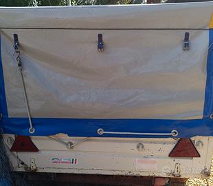 Carrello UMBRA Rimorchi bianco con gabbia cani  