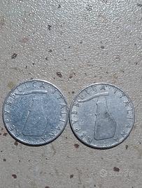 2 MONETE LIRE 5