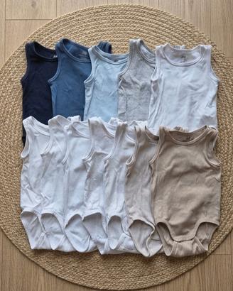 Lotto 12 Body Canotta H&M 12 mesi 80 cm