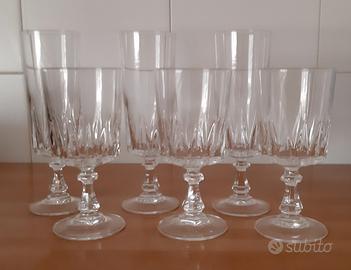 Set 3+3 Bicchieri vintage Cristal D'Arques