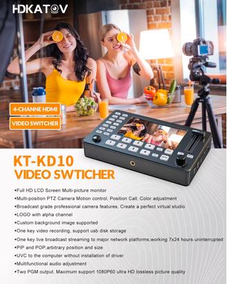 JT-KD10 Switcher e controller per video live