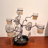 Portacandele artigianale a forma di albero