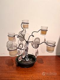 Portacandele artigianale a forma di albero