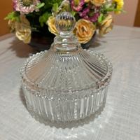 Set 2 contenitori in vetro vintage con coperchio