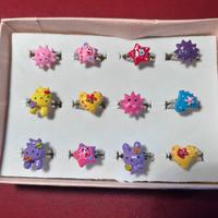 Set 12 anelli kawaii regolabili