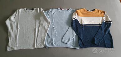 3 maglioncini in cotone bambino 9-10 anni