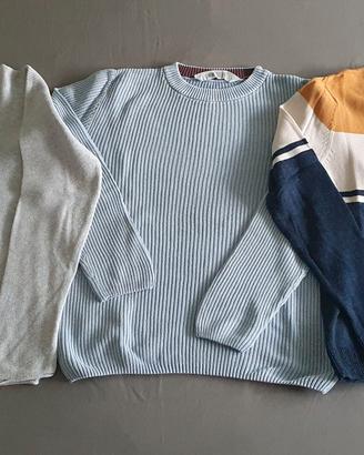 3 maglioncini in cotone bambino 9-10 anni