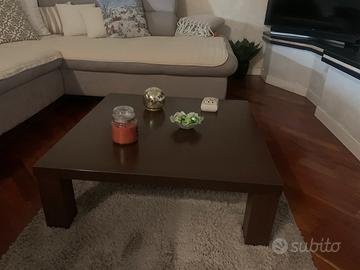 Tavolino salotto marrone in legno