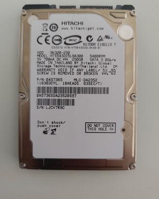 Hard Disk Interno Hitachi 250GB 2.5"
