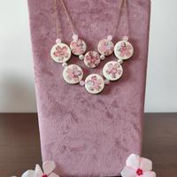 Collana Sakura e oro e rosa