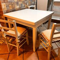 2 SEDIE IN LEGNO-BIANCO-SEDUTA 40X47-ALTEZZ.88
