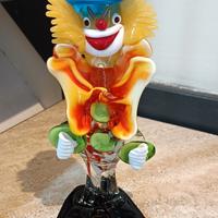 Statuina maestoso Clown in vetro di Murano 