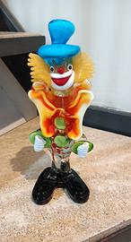 Statuina maestoso Clown in vetro di Murano 