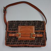 TRACOLLA DONNA FENDI LOGATA BAGUETTE IN TELA