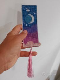Segnalibro Punto Croce Luna e Stelle