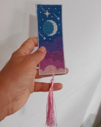 Segnalibro Punto Croce Luna e Stelle