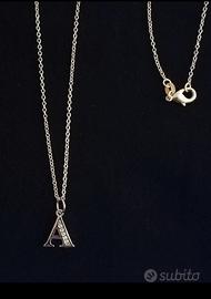 Collana argento con lettera A
