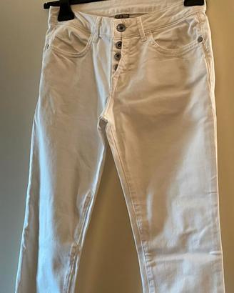 Pantalone donna Jeans RJ Bianco elasticizzato XS