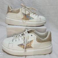 Sneakers donna Shop Art biaco/oro tg. 36
