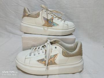 Sneakers donna Shop Art biaco/oro tg. 36