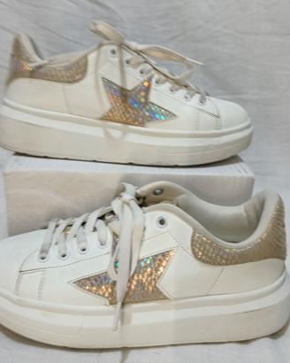 Sneakers donna Shop Art biaco/oro tg. 36