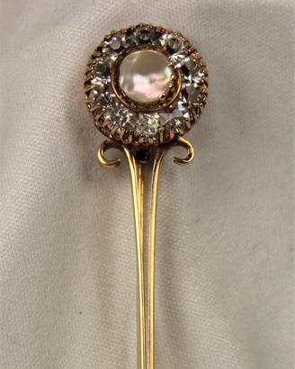 Spilla in oro 750 e pietre naturali