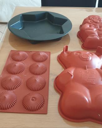 SET 4 STAMPI SILICONE ALIMENTARE - ORSO e CLOWN. 