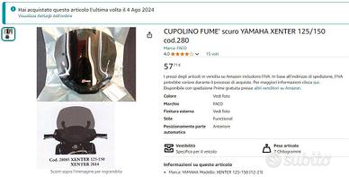 cupolino fumè scuro YAMAHA XENTER 125/15