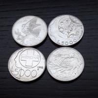 ARGENTO _ 4x 5000 lire SAN MARINO diverse _LEGGI