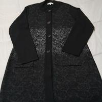 Cardigan Carla Ferroni ,lungo, nero ,donna ,tgxl