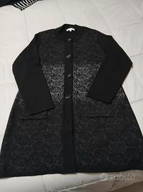 Cardigan Carla Ferroni ,lungo, nero ,donna ,tgxl